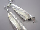 Linen Drape Earrings Sterling Silver Vintage Fabric Julia Banks Jewellery
