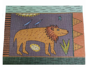 Lion Needlepoint Cushion Kit by Kate Wells