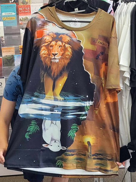 LION, THE LAMB, THE CROSS & JESUS  Adults Top Size 3XL