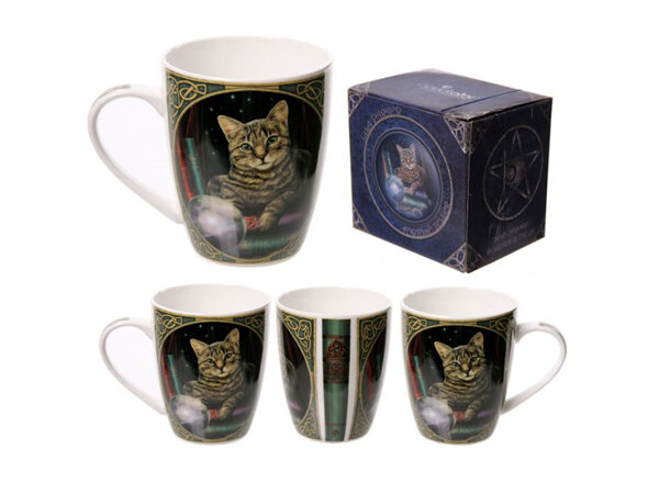 Lisa Parker Fortune Teller Cat Porcelain Mug