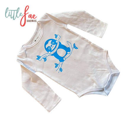 Little Blue Sloth Baby Body Suit