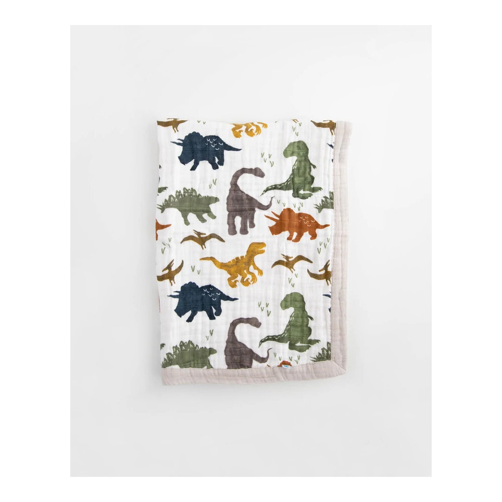 Little Unicorn -- Cotton Muslin Baby Blanket Dino Friends