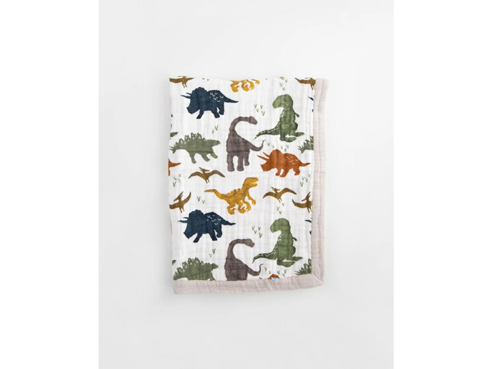 Little Unicorn Cotton Muslin Baby Blanket Dino Friends dinosaur gift shower