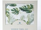 Little Unicorn -- Hooded Towel and Wash Cloth Tropical Leaf