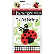 Lively Ladybugs Invites pack of 8
