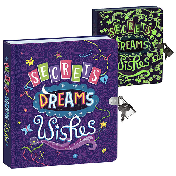 Lockable Diary: Secrets Dreams Wishes Glow in the Dark by Peacable Kingdom