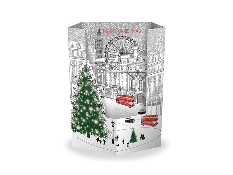 London 3D Fold-Out Expanding Christmas Card