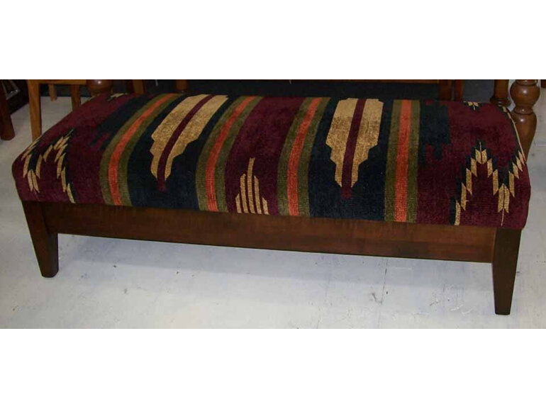 Long Ottoman made of chenille rug and timber frame