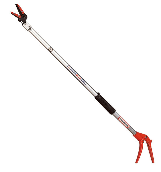 Long reach fruit pickers or long reach pole secateurs for light pruning work