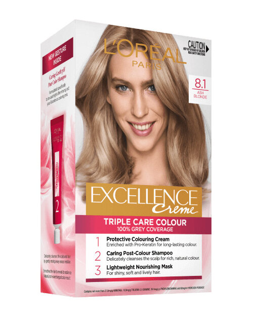 L'Oreal EXCELLENCE Hair Colour 8.1 Ash Blonde