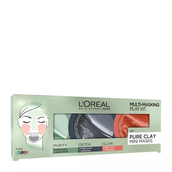 L'Oréal Paris Pure Clay Multi-Masking Face Mask Play Kit 3 x 10ml