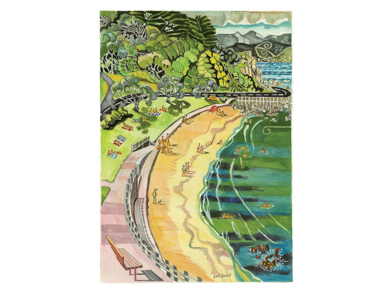 Lori Davis - It's a Scorcher Card  wellington scorching bay summer beach NZ