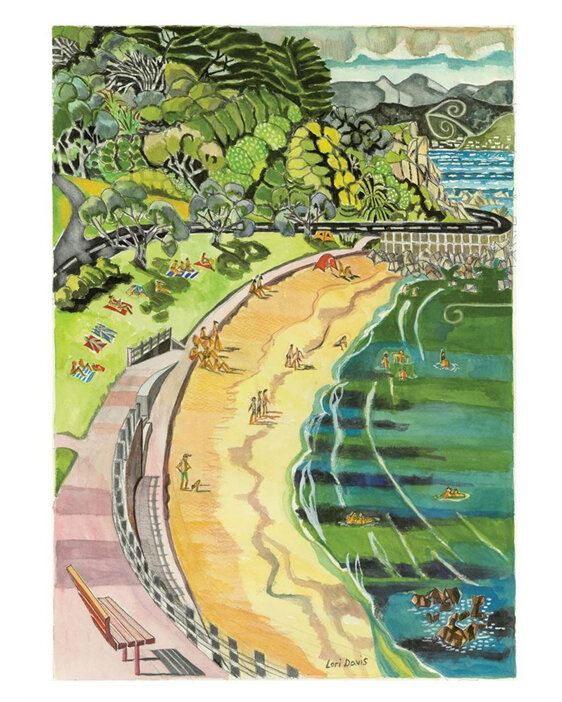 Lori Davis - It's a Scorcher Card  wellington scorching bay summer beach NZ