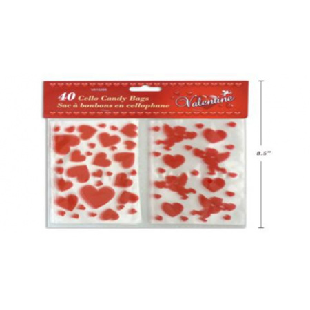 Loveheart cellophane bags -pack of 40!