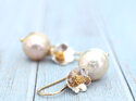 Lucia sterling silver flowers gold pearls earrings lily griffin nz jewellery