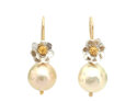 Lucia sterling silver flowers gold vermeil peach pearls earrings lilygriffin nz