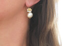 Lucia sterling silver flowers gold vermeil peach pearls earrings lily griffin nz