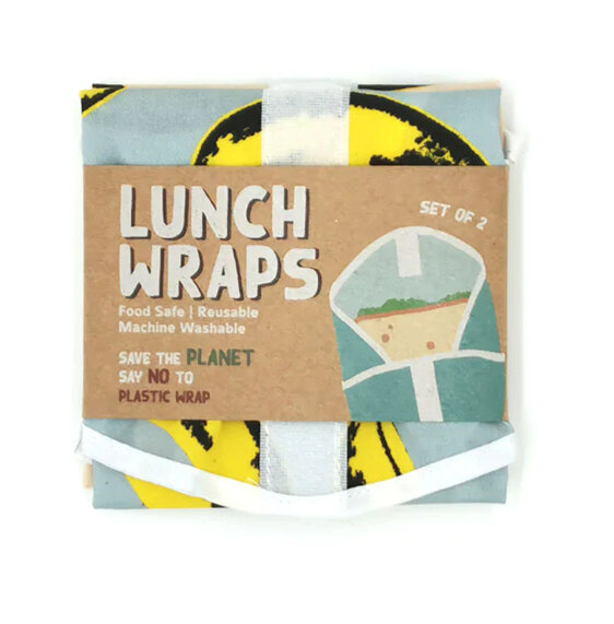 Lunch Wrap Set of 2 - Pop Art Banana school lunchbox sandwich eco