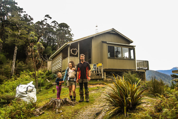 lyell saddle hut photo family tramping nz hiking