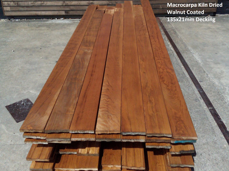 Macrocarpa Kiln Dried Walnut Coated Decking 135x21mm