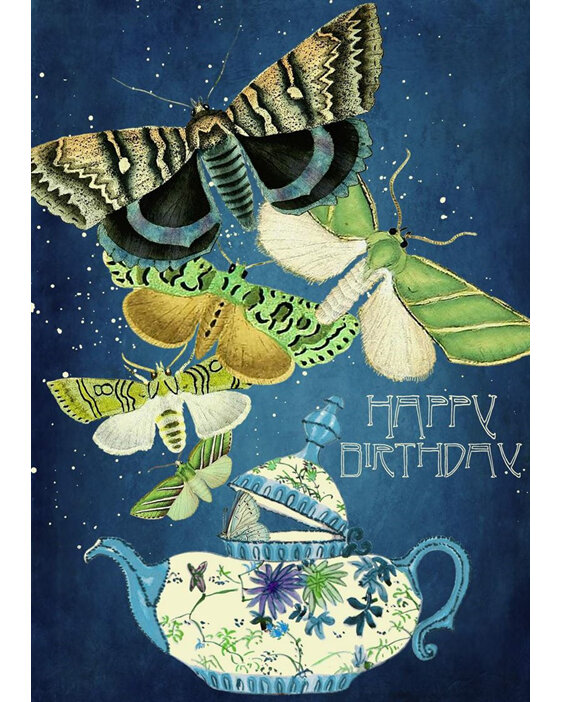 Madame Treacle Butterfly Teapot Birthday Card
