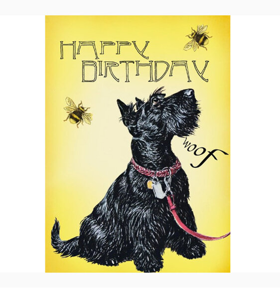 Madame Treacle - Happy Birthday Scottie Woof Birthday Card