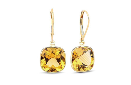 Madeira Citrine and Gold Drop Earrings
