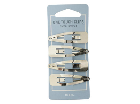 Mae 40-2004SL One Touch Clips 5.5cm/Silver/4