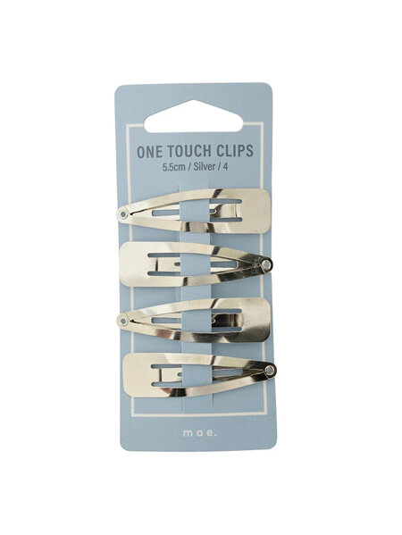Mae 40-2004SL One Touch Clips 5.5cm/Silver/4