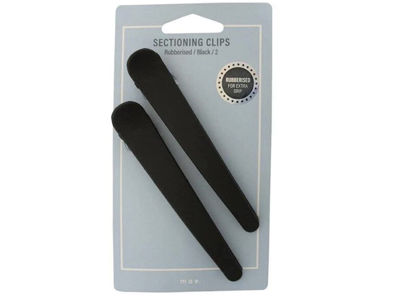 Mae. Sectioning Hair Clips Rubberised Black 2