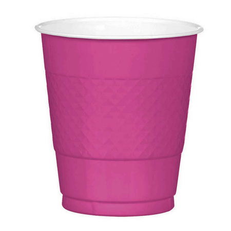 Magenta plastic cup x 20.