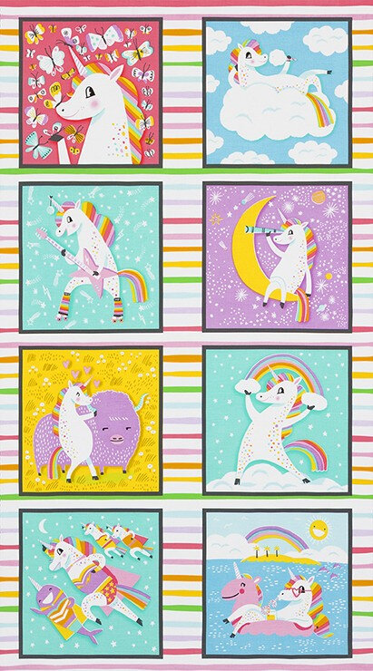 Magical Rainbow Unicorns - Square Panel