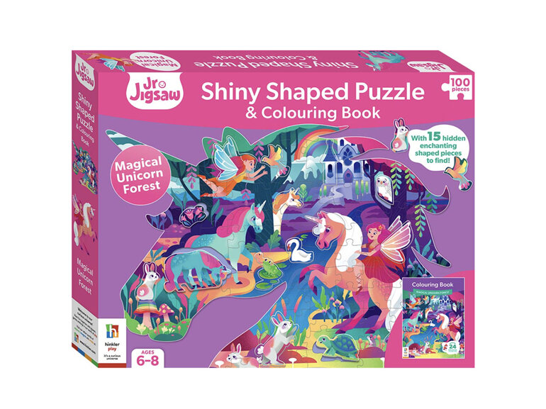 Magical Unicorn Forest Shiny Shaped 100 Piece Puzzle