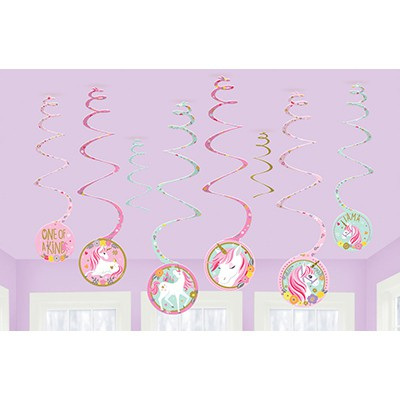 Magical unicorn swirl decorations