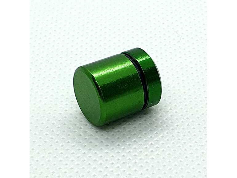 magnetic green nano geocache with waterproof log for sneaky cache hide