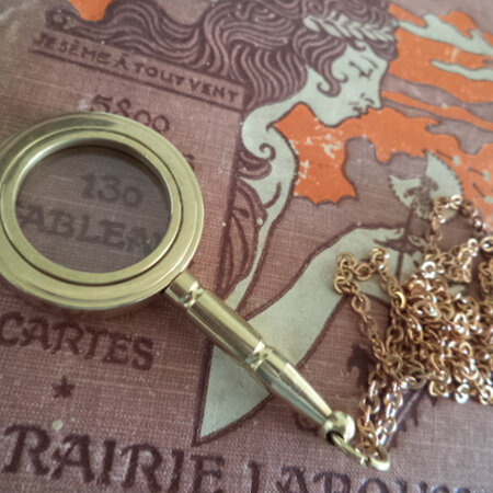 Magnifying glass miniature pendant steampunk jewellery