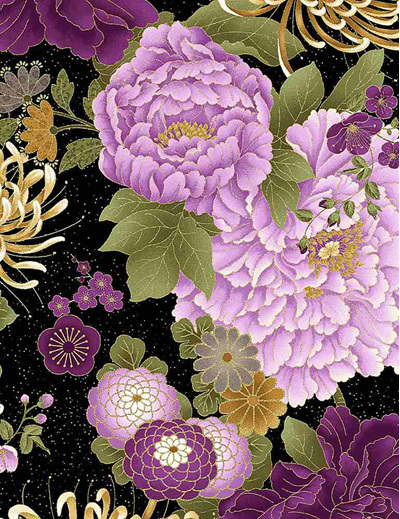 Majestic -Japanese Purple Floral Large