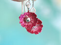 Makomako flower wineberry red claret crimson sterling earrings lily griffin nz
