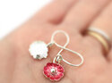 Makomako flower wineberry red handmade nz jewellery earrings lily griffin