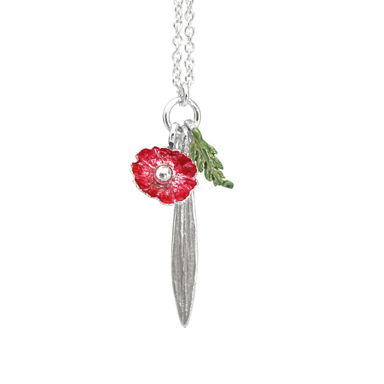 makomako wineberry flower harakeke flax fern pendant lily griffin nz jewellery