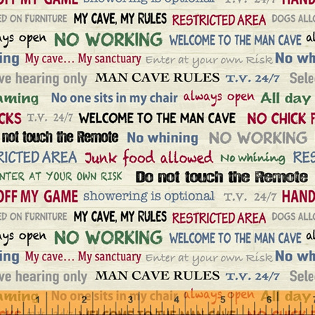 Man Cave Rules Cream 52414-4