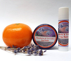 Mandarin and Lavender lip balm a natural  by Lavender Magic New Zealand