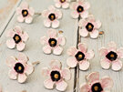 manuka flower earrings studs pink white handmade lily griffin jewellery nz