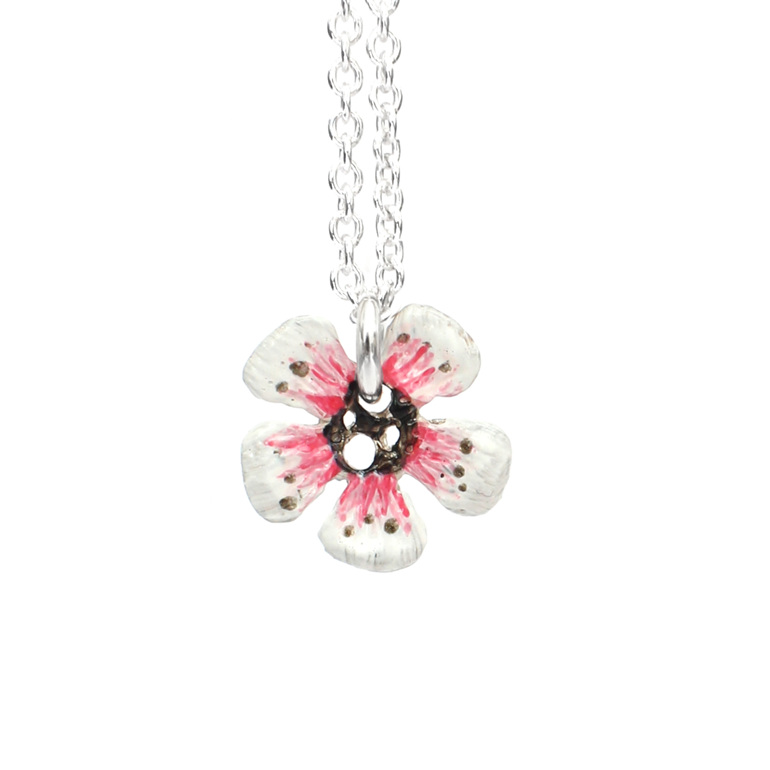 manuka flower necklace pendant honey bee pink jewellery lilygriffin nz