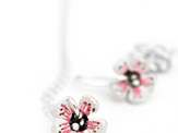 manuka flower white pink necklace pendant sterling silver botanical nature