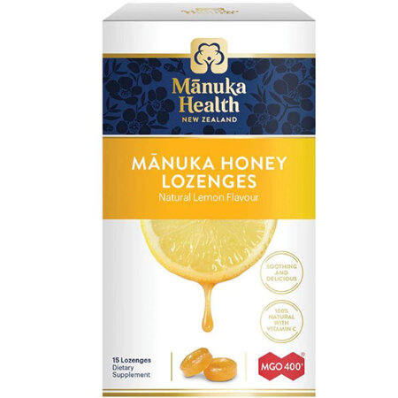 Manuka Health MGO 400+Manuka Honey Lemon Lozenges 15pk
