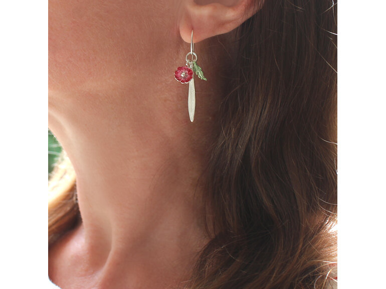 mariella makomako flowers flax leaves ferns silver earrings nz lilygriffin