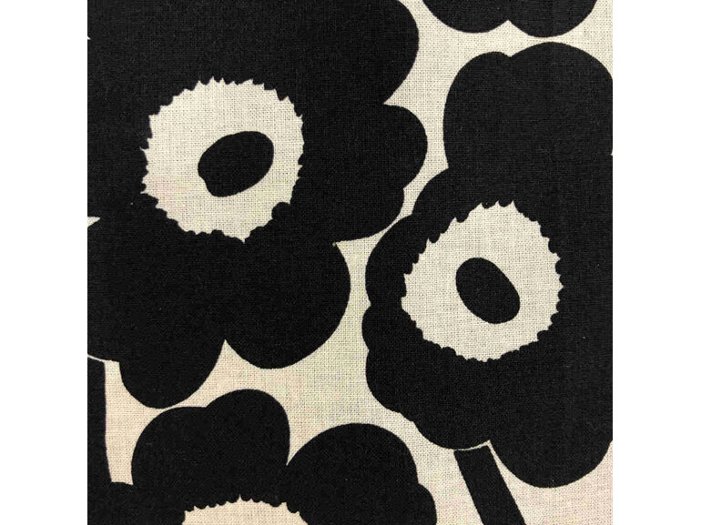 Marimekko fabric  black and white made into a flat crossbody bag