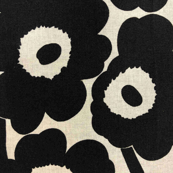Marimekko fabric  black and white made into a flat crossbody bag