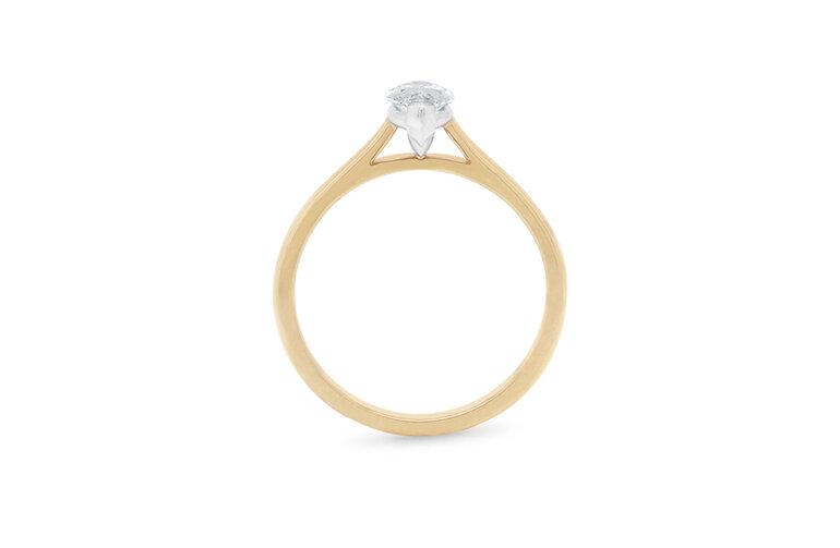 Marquise Diamond Engagement Ring, Solitaire Engagement Ring, 18ct Yellow Gold